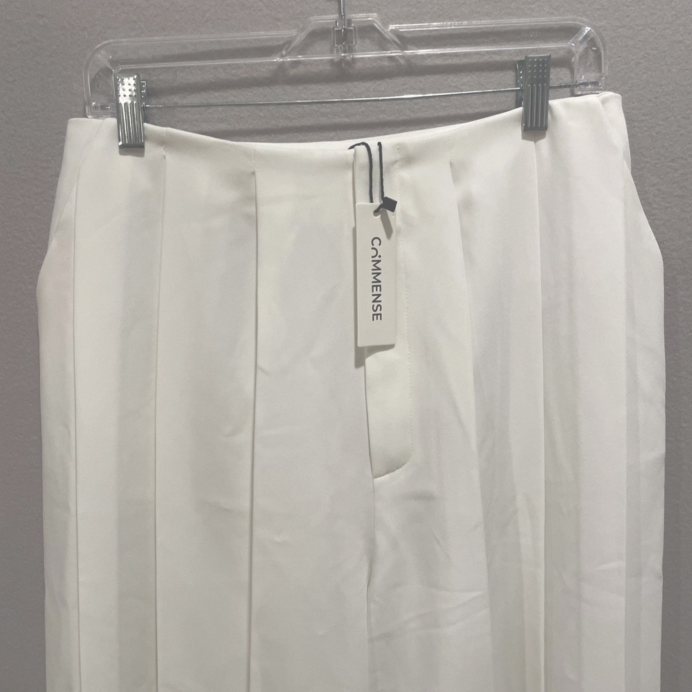 NWT Commense Solid Wide Leg Pants LARGE Stylish WHITE Quality Fast Shipping - Picture 5 of 10